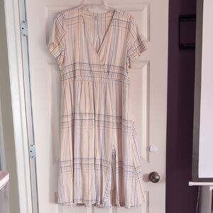 Madewell Multicolor Plaid V-Neck Sundress w/ Pockets